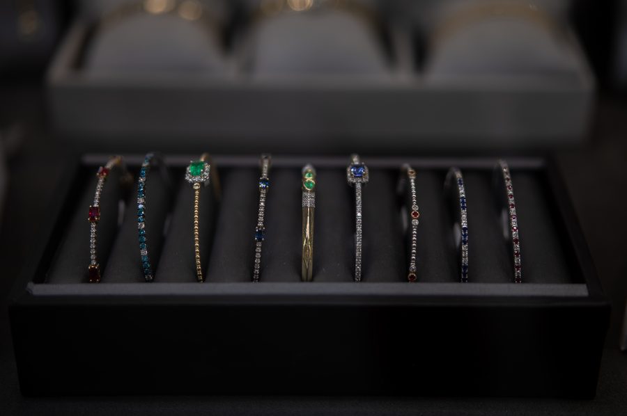 Bracelets display at Rebecca's Fine Jewelry